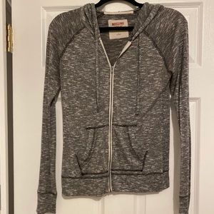 Heathered Gray Full ZIP Lightweight Hoodie